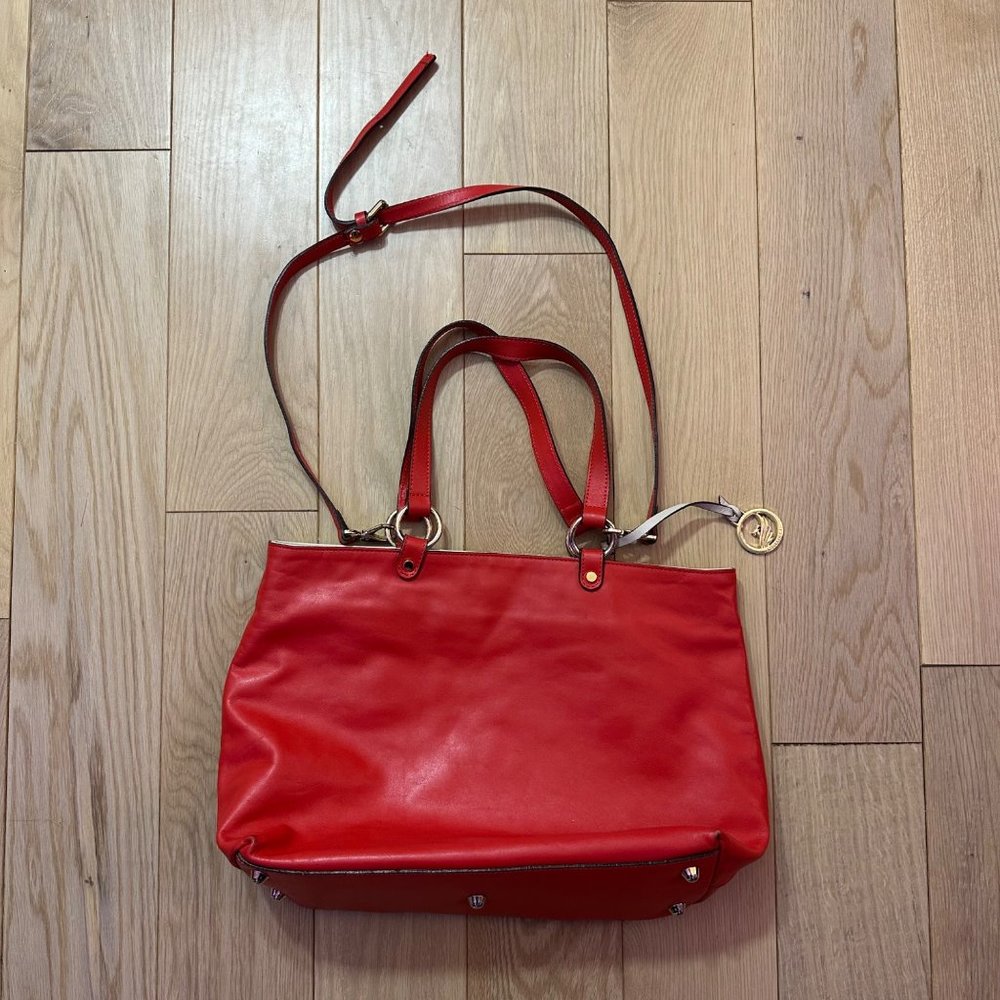 A. Bellucci Red Leather Shoulder Bag - Picture 2 of 14